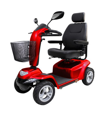 Red mobility scooter